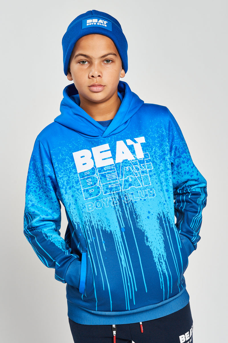 Drip Hoodie Boys Navy Blue Printed Sweater Kids Clothes Beat Boyz Club