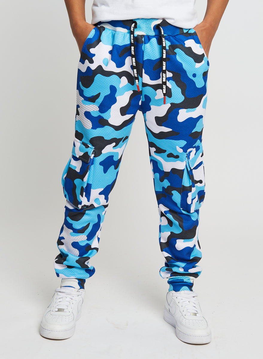 Blue best sale camouflage sweatpants