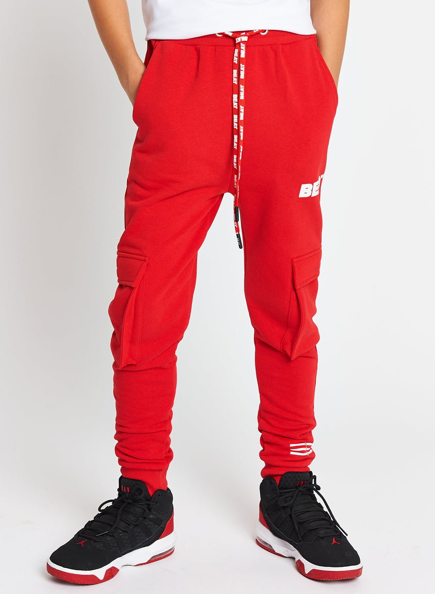 Red white and blue joggers on sale