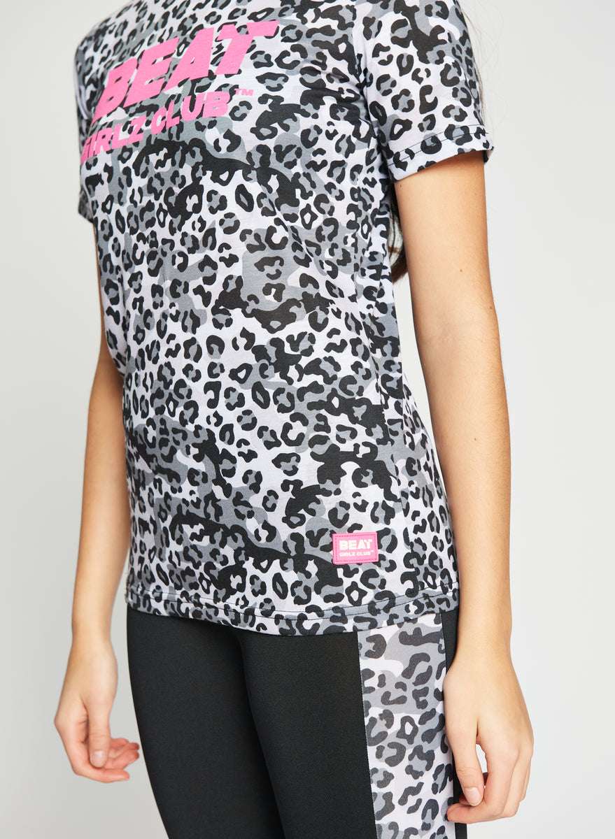 Fierce T Shirt Girls Black Leopard Print Logo Tee Kids Clothes
