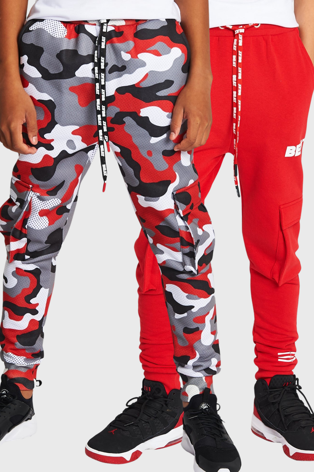 Mens red camo joggers sales