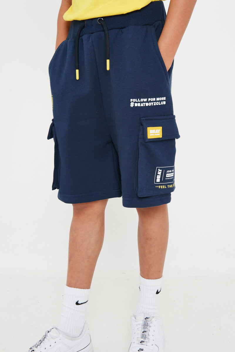 Bionic Combat Shorts Boys Navy Cargo Pocket Shorts Kids Clothes Beat Boyz Club