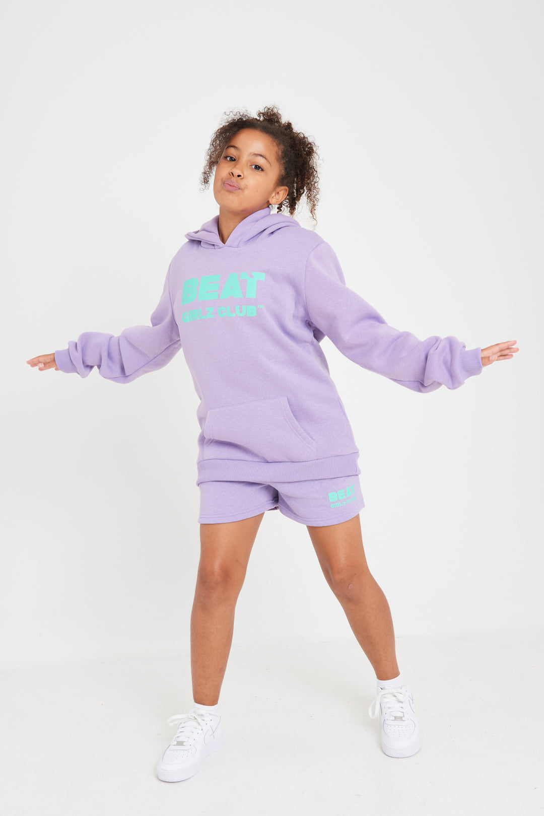 Elevate Girls Hoodie Kids Lilac Sweat Youth Streetwear Clothing Beat Boyz Club