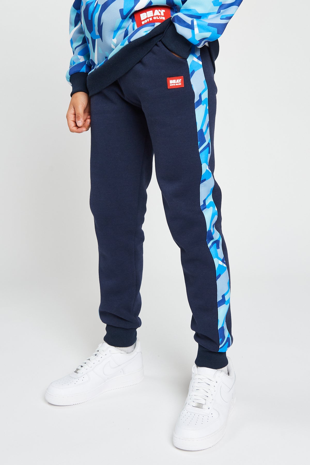 Chrome Joggers Boys Navy Geo Print Sweatpants Kids Clothes