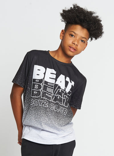 Beat Boyz Club Boys Streetwear Friction Black Graphic T Shirt