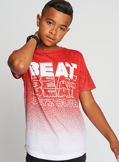 Beat Boyz Club Boys Streetwear Friction Red Graphic T Shirt
