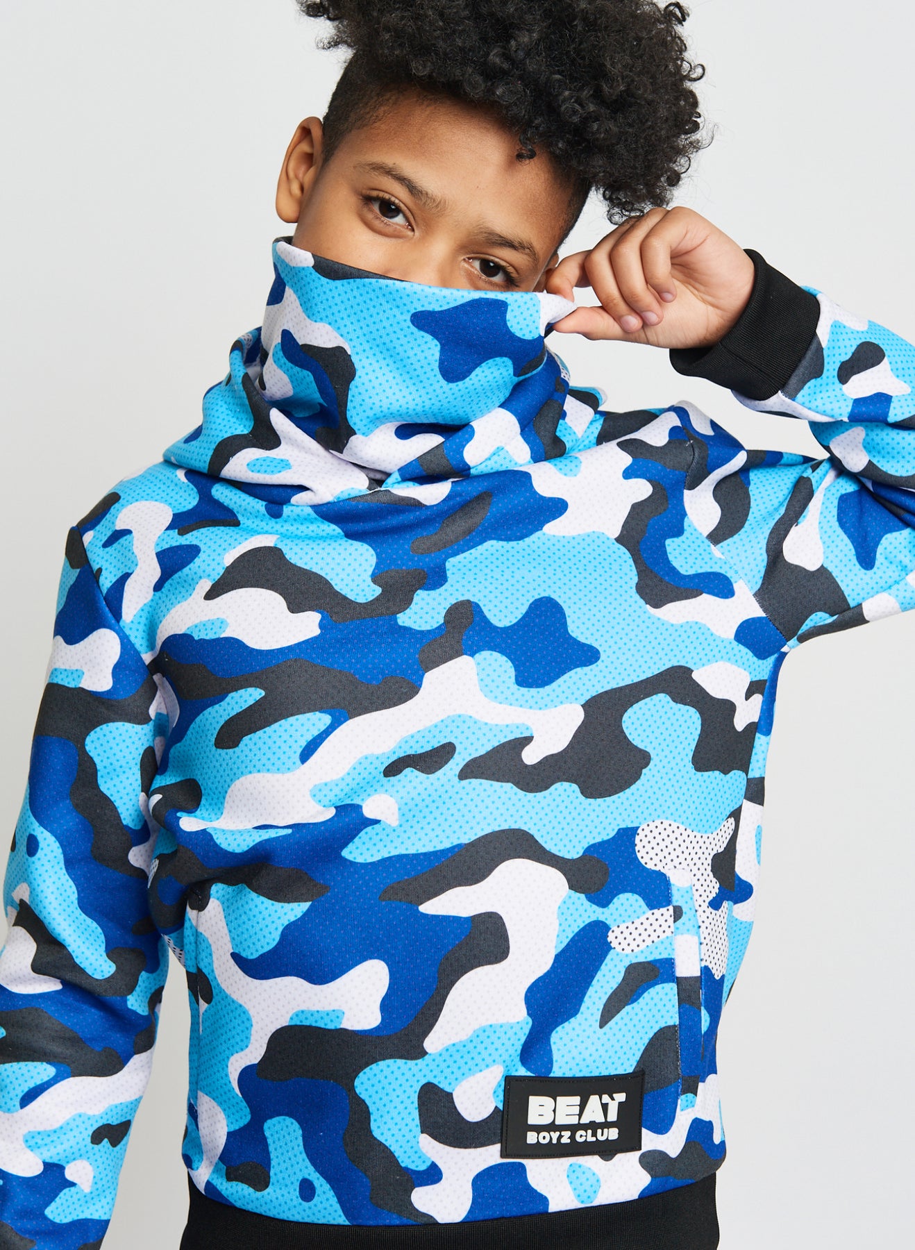 Kick Flip SNOODY™ | Boys Camo Print Hoodie With Face Cover | Kids ...
