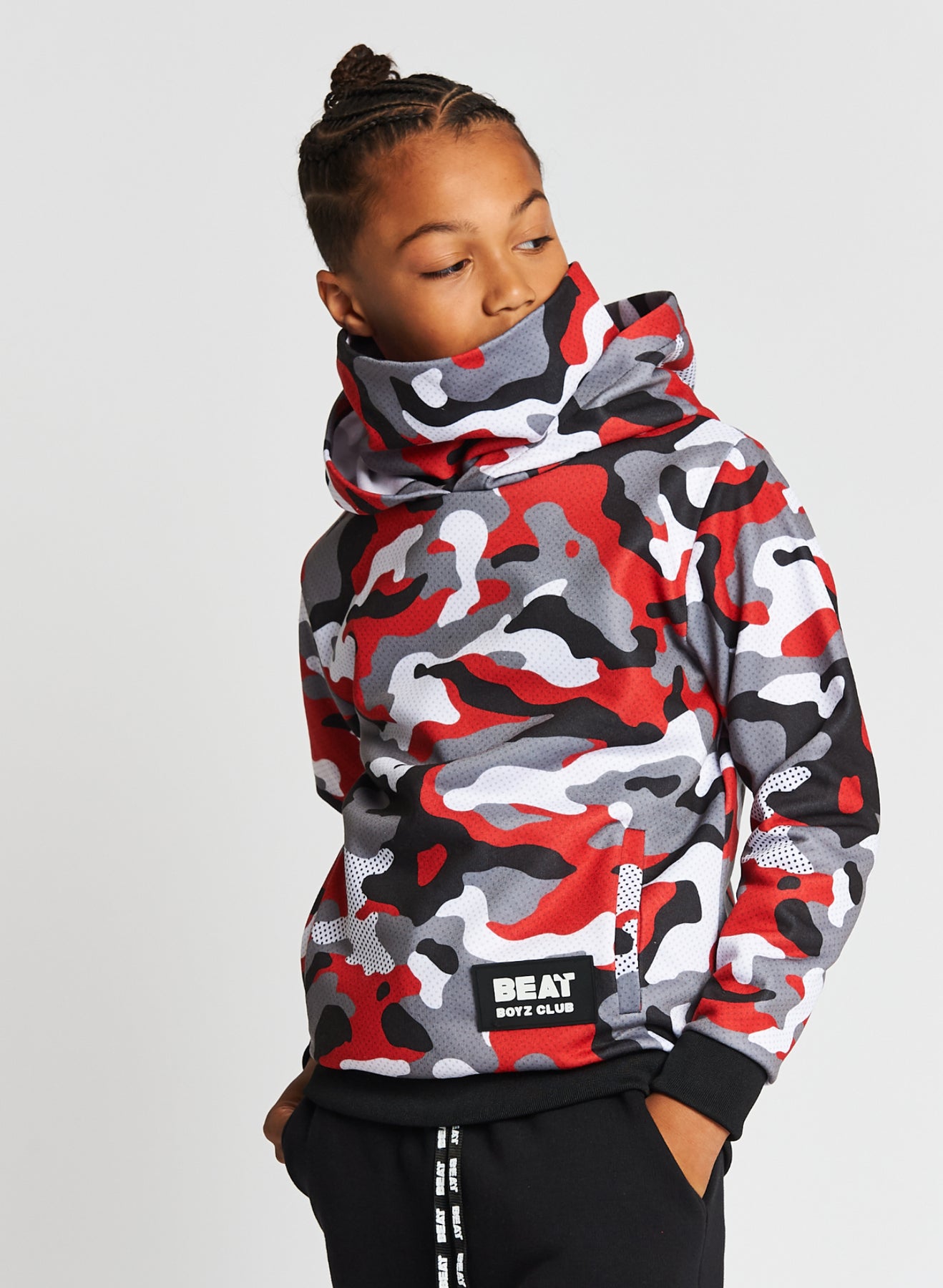 Black and red camo hoodie store