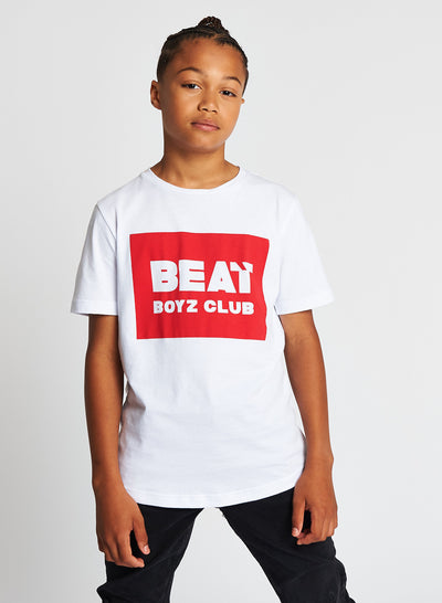 Beat Boyz Club Boys Streetwear Kingpin White Graphic T Shirt