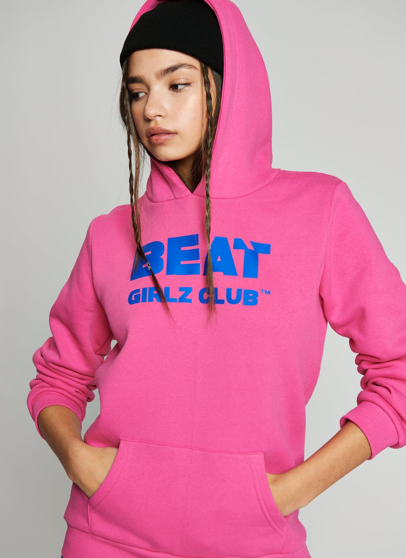 Shocking pink hoodie sales