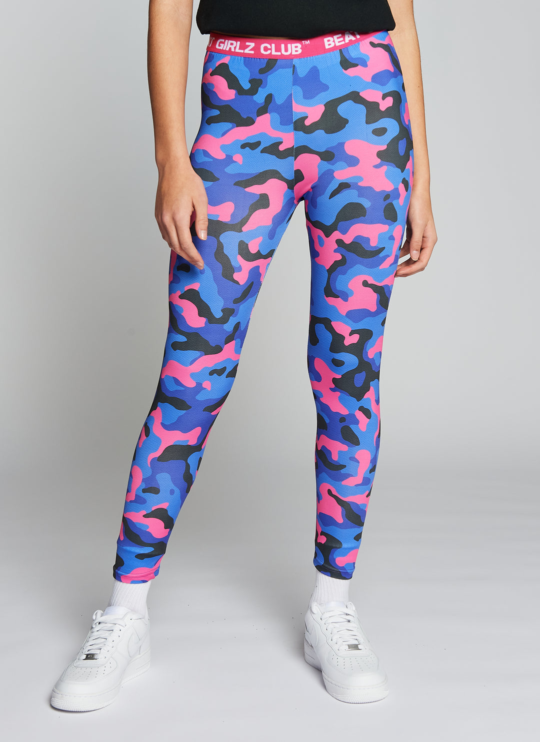 Womens pink camo leggings top
