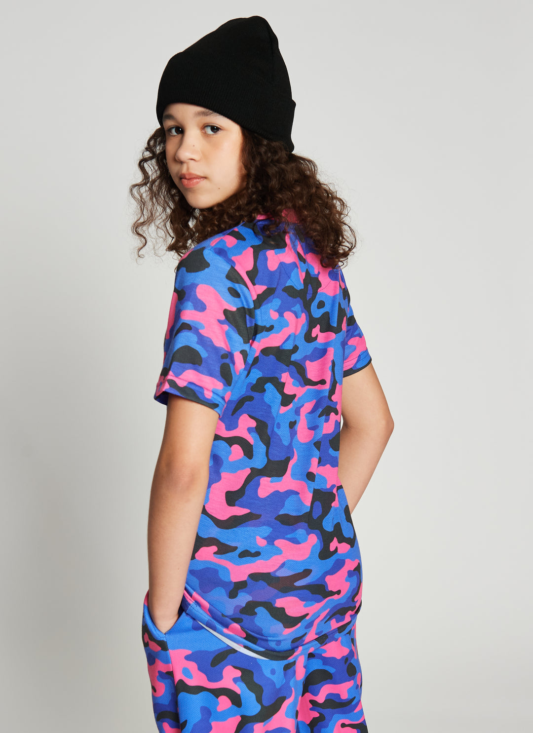 Roller T Shirt | Girls Pink Camo Logo Tee