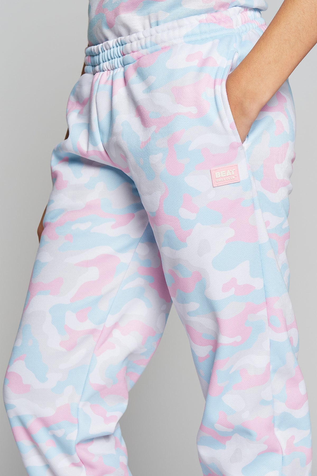 Pink and blue camo sweatpants sale