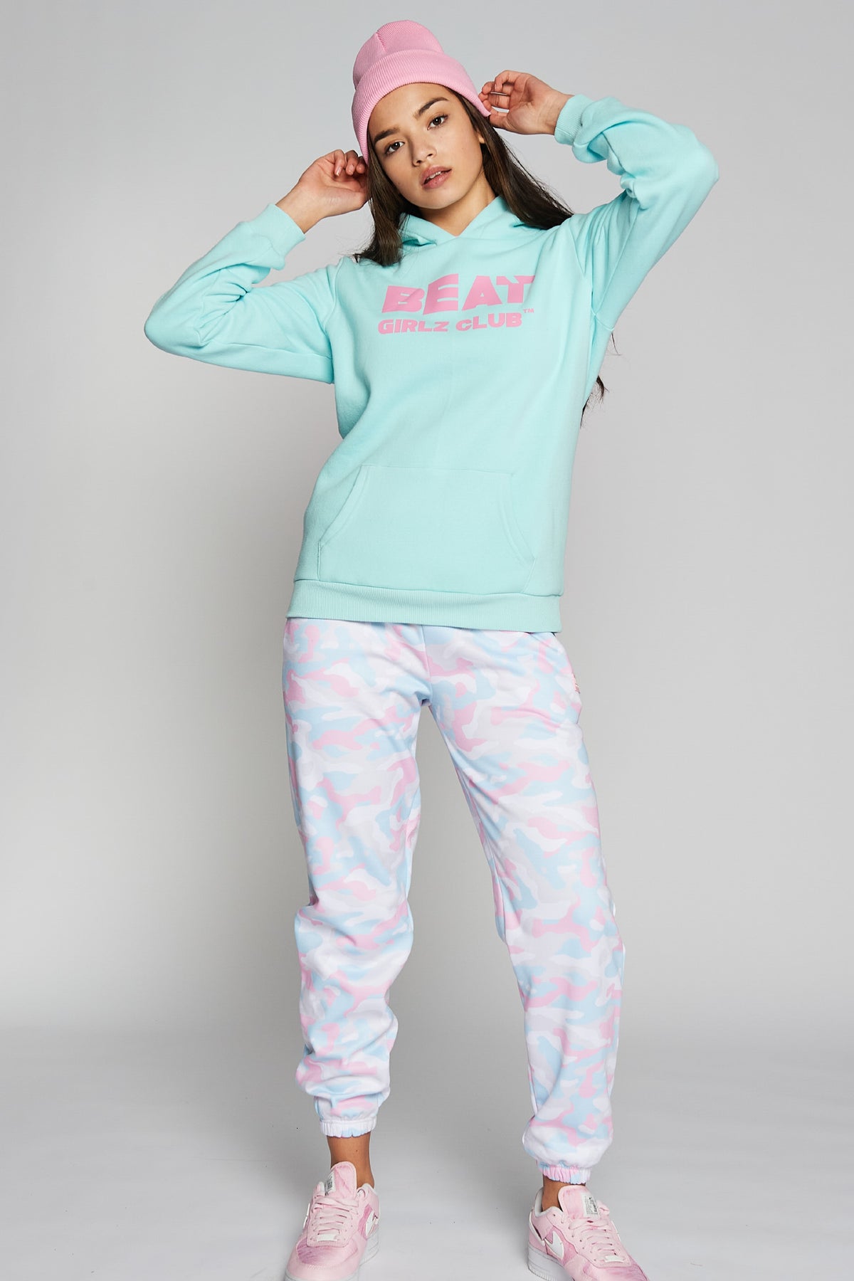 Shout Joggers Girls Pink Camo Sweatpants Kids Clothes Beat