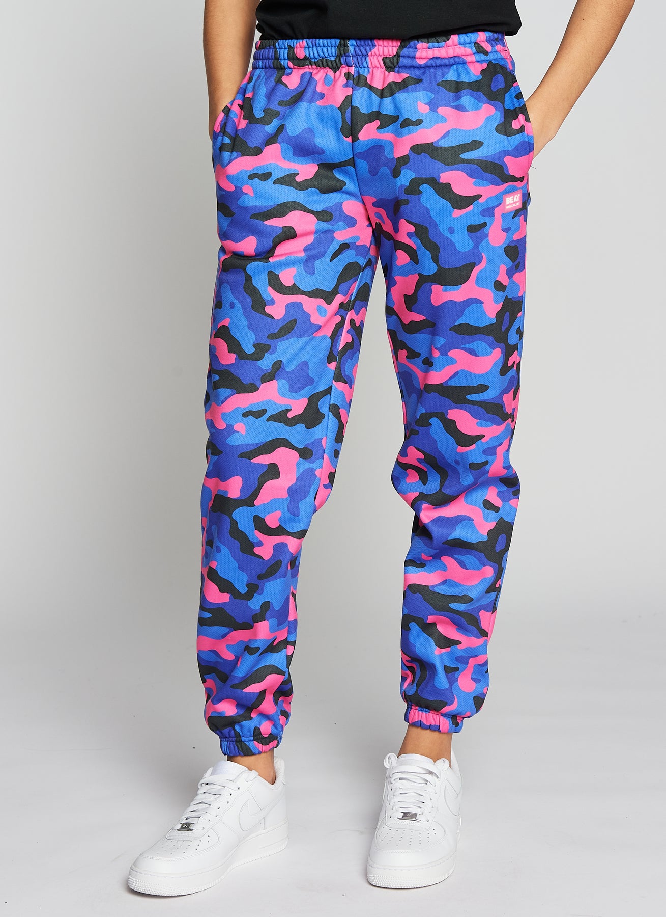 Pink and blue camo sweatpants sale